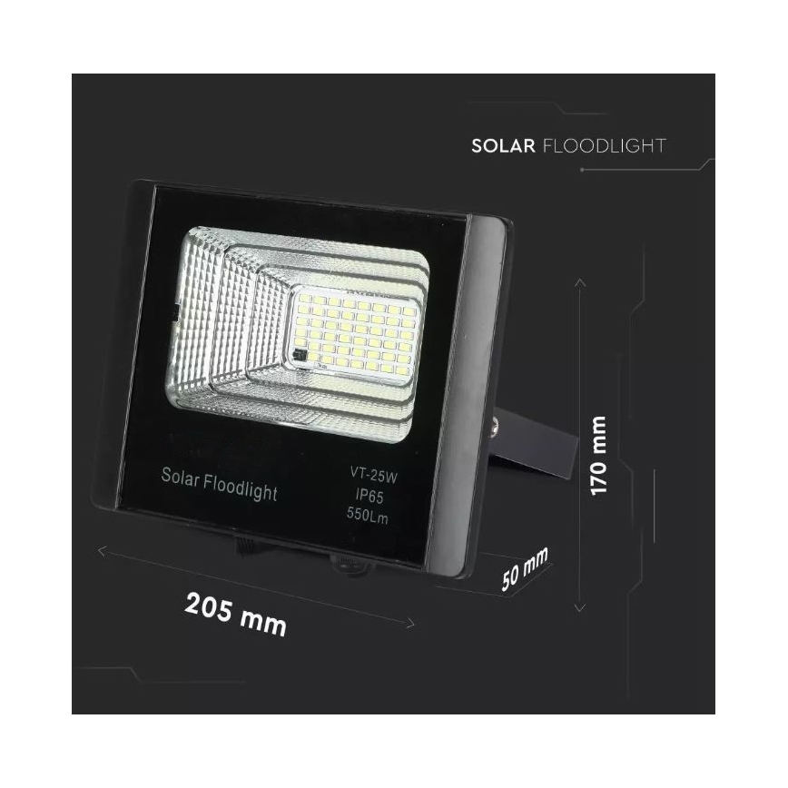Projecteur solaire à intensité variable LED/12W/3,2V 6000K IP65 5000 mAh + Télécommande