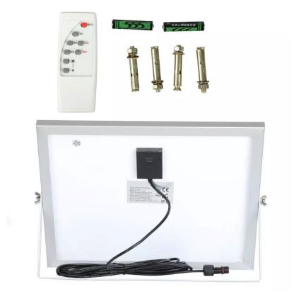 Projecteur solaire à intensité variable LED/16W/3,2V 6000K IP65 + télécommande