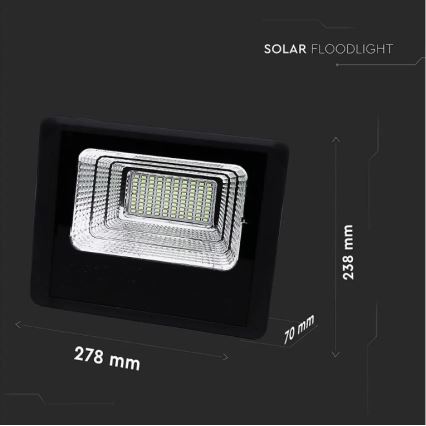 Projecteur solaire à intensité variable LED/20W/6,4V 4000K IP65 + télécommande