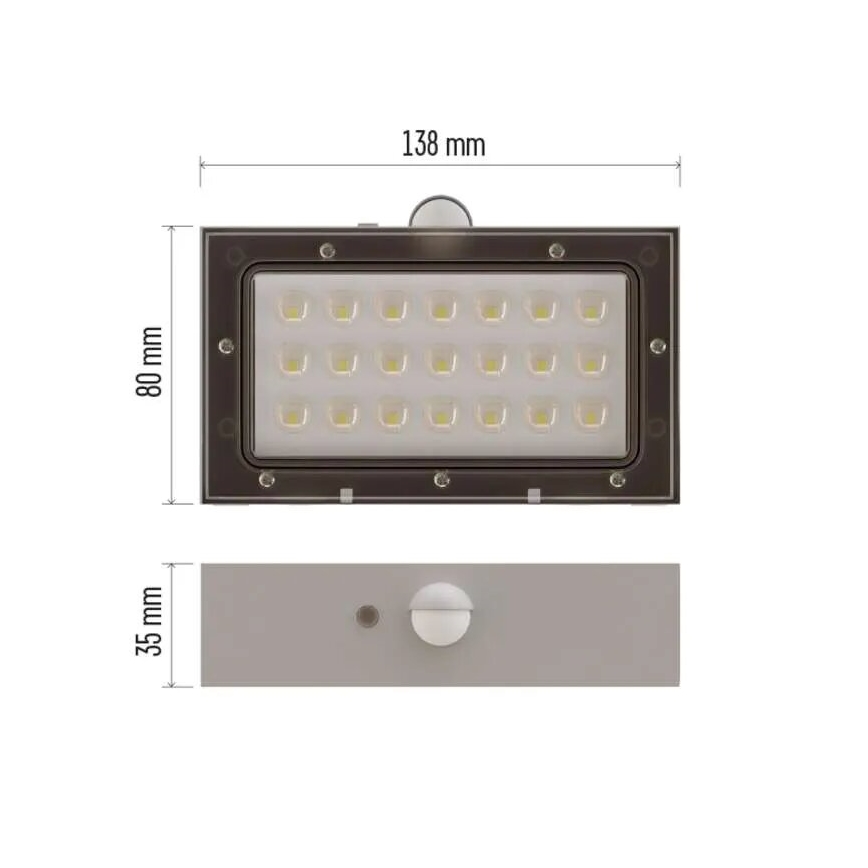 Projecteur solaire avec détecteur de mouvement LED/3,7V 1200mAh 4000K IP65 blanc