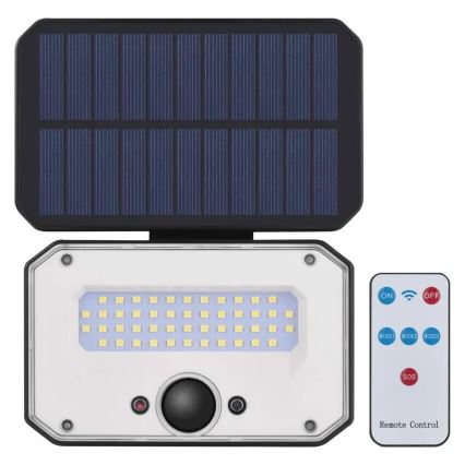 Projecteur solaire avec détecteur de mouvement SPILO LED/3,7V 3600mAh 4000K IP54 + télécommande
