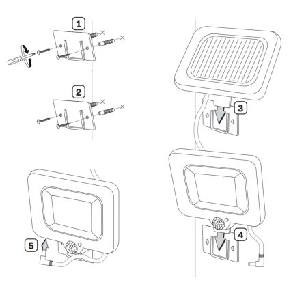 Projecteur solaire avec détecteur DUO LED/1W/3,7V IP44