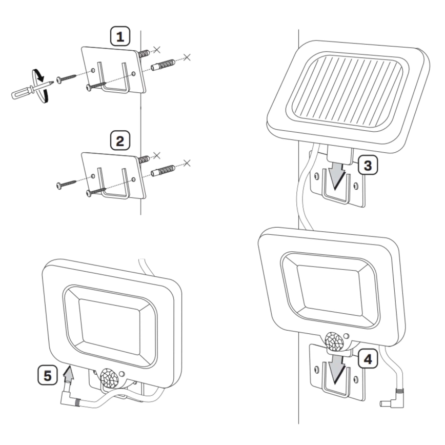 Projecteur solaire avec détecteur DUO LED/1W/3,7V IP44