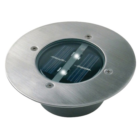 Projecteur solaire avec détecteur LED/0,12W/2xAAA IP67 acier inoxydable cercle