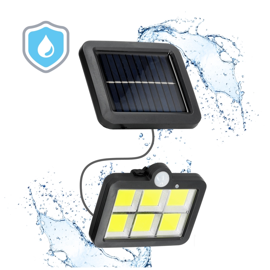 Projecteur solaire avec détecteur LED/1,5W/3,7V 6000K IP44 1200 mAh