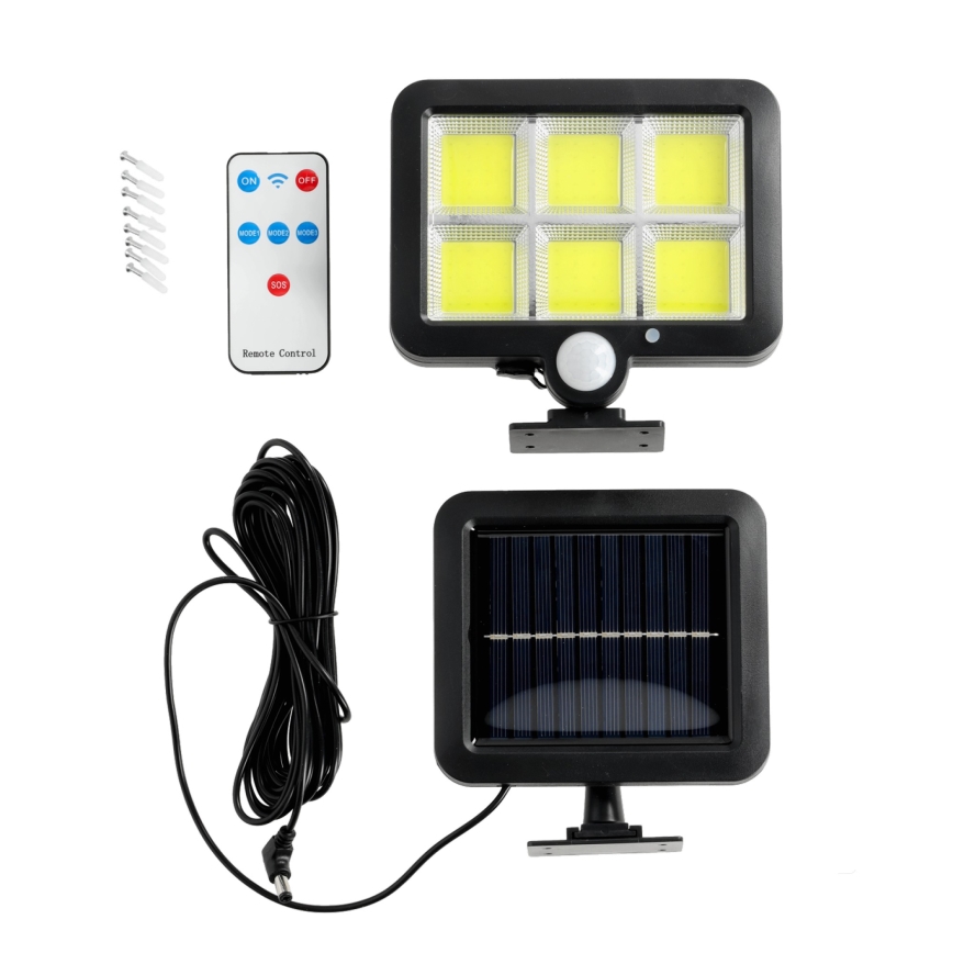 Projecteur solaire avec détecteur LED/1,5W/3,7V 6000K IP44 1200 mAh