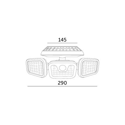 Projecteur solaire avec détecteur LED/1,5W/3,7V 6000K IP44 2400 mAh
