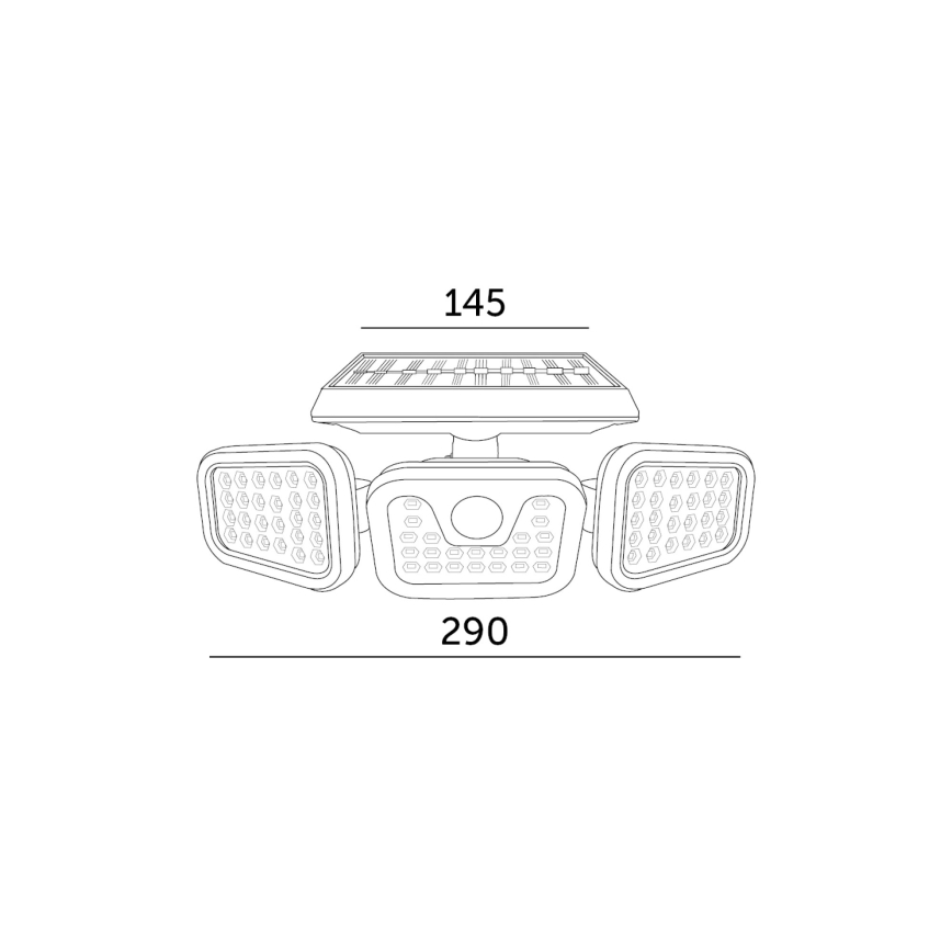 Projecteur solaire avec détecteur LED/1,5W/3,7V 6000K IP44 2400 mAh