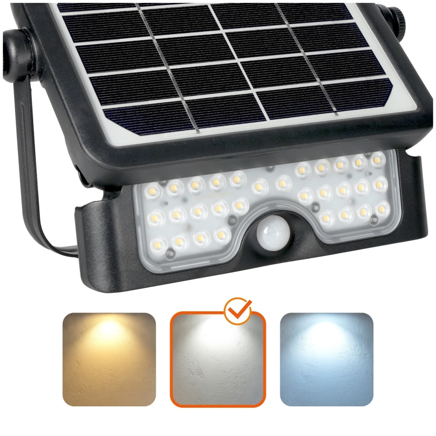 Projecteur solaire avec détecteur LED/5W/3,7V 4000K IP65 3000 mAh