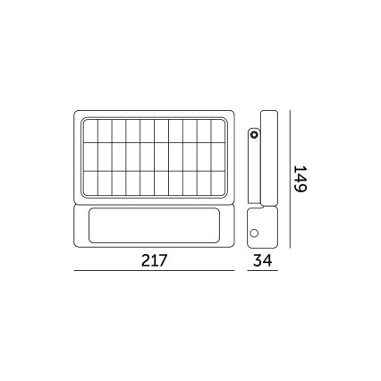 Projecteur solaire avec détecteur LED/5W/3,7V 4000K IP65 3000 mAh
