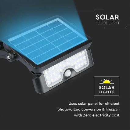 Projecteur solaire avec détecteur LED/5W/3,7V IP65 4000K 3000 mAh