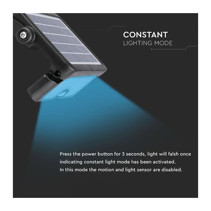 Projecteur solaire avec détecteur LED/5W/3,7V IP65 4000K 3000 mAh