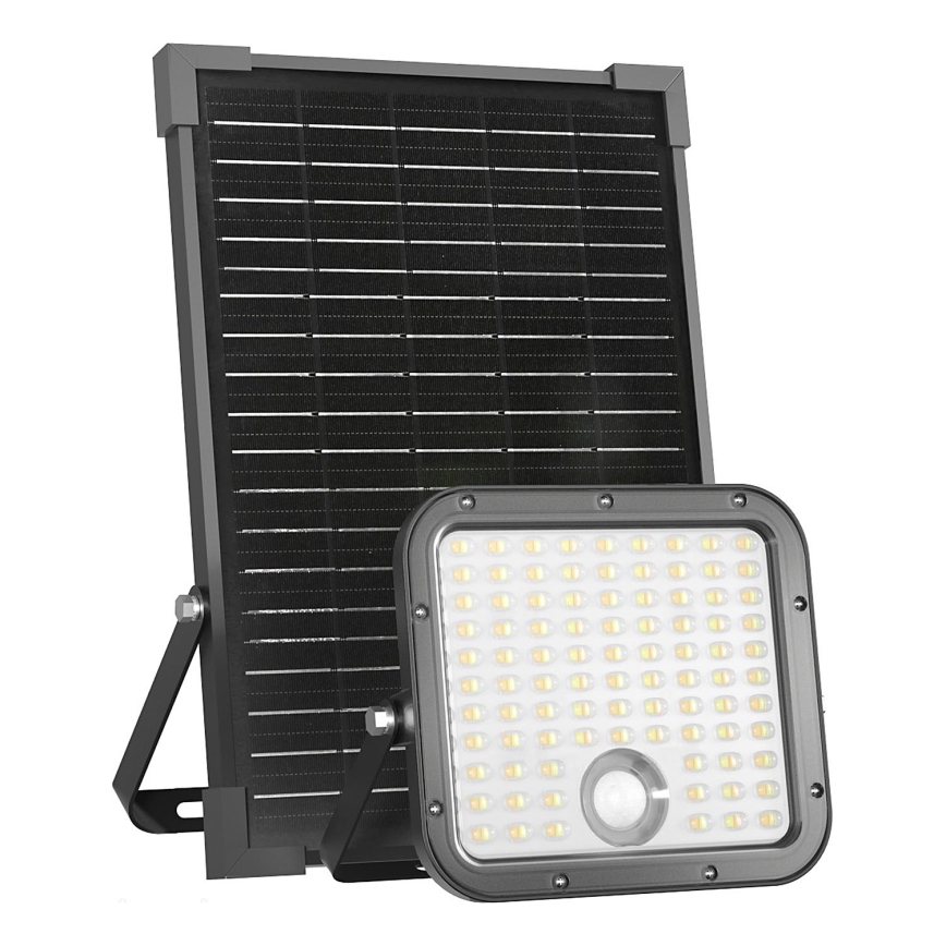 Projecteur solaire d'extérieur avec détecteur LED/30W/6,4V IP65 3000/4000K 6000 mAh + Télécommande