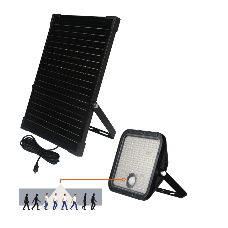 Projecteur solaire d'extérieur avec détecteur LED/30W/6,4V IP65 3000/4000K 6000 mAh + Télécommande