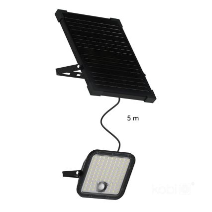 Projecteur solaire d'extérieur avec détecteur LED/30W/6,4V IP65 3000/4000K 6000 mAh + Télécommande