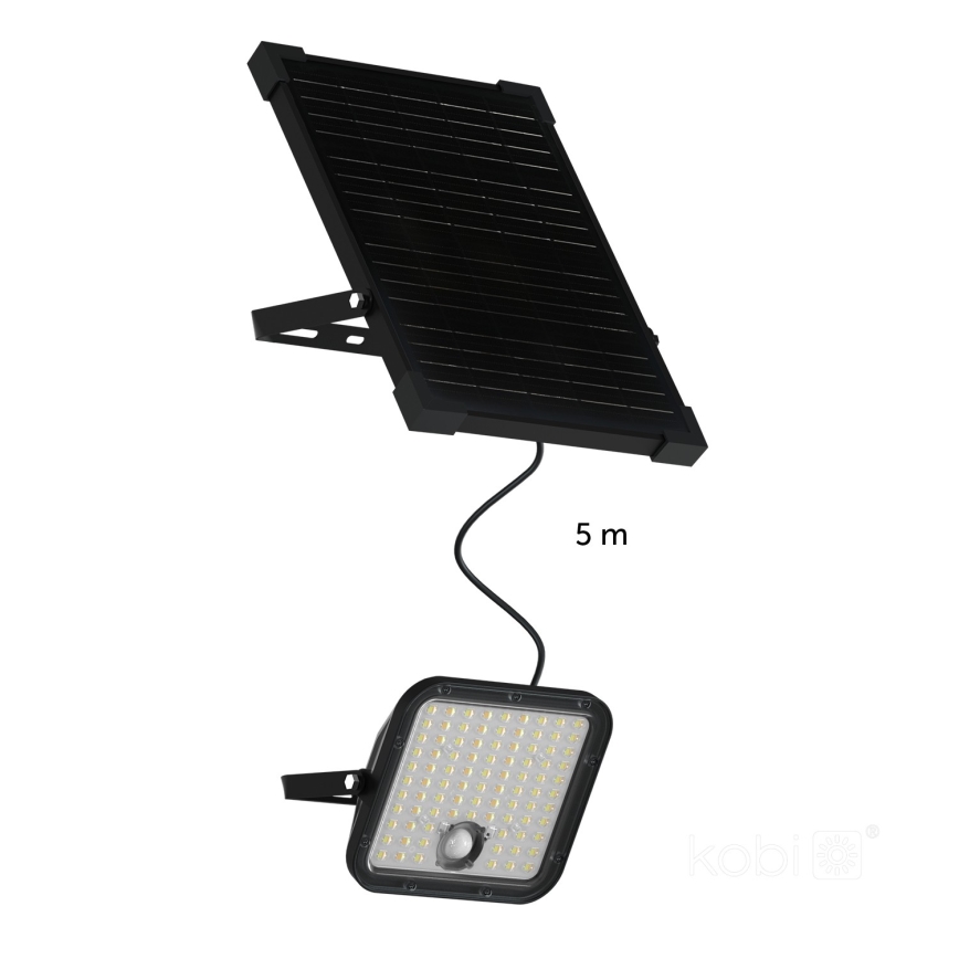 Projecteur solaire d'extérieur avec détecteur LED/30W/6,4V IP65 3000/4000K 6000 mAh + Télécommande