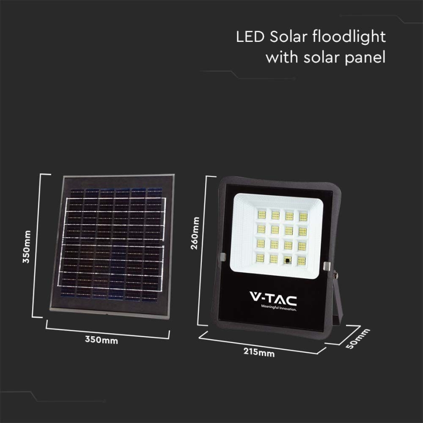Projecteur solaire d'extérieur LED/12W/3,2V 6400K IP65 + télécommande