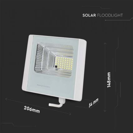 Projecteur solaire d'extérieur LED/12W/3,2V IP65 6400K + Télécommande