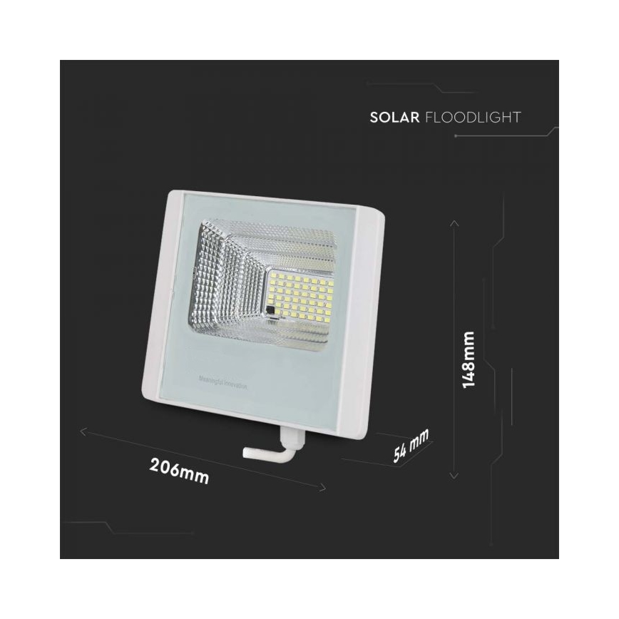 Projecteur solaire d'extérieur LED/12W/3,2V IP65 6400K + Télécommande