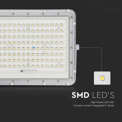 Projecteur solaire d'extérieur LED/20W/3,2V 6400K blanc IP65 16000 mAh + Télécommande