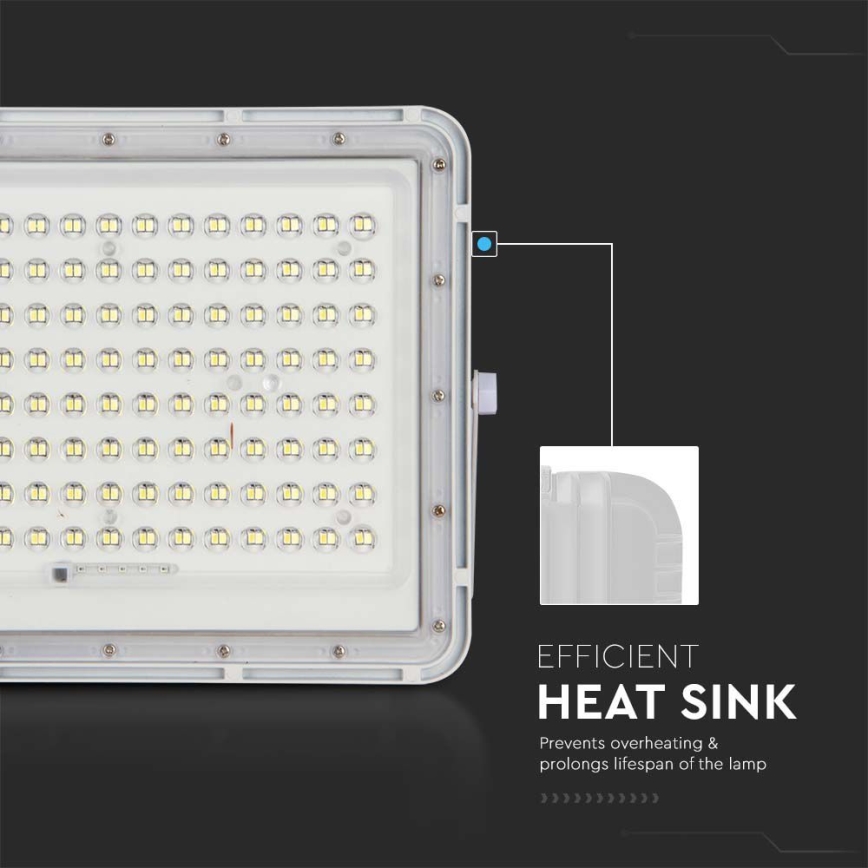 Projecteur solaire d'extérieur LED/20W/3,2V 6400K blanc IP65 16000 mAh + Télécommande
