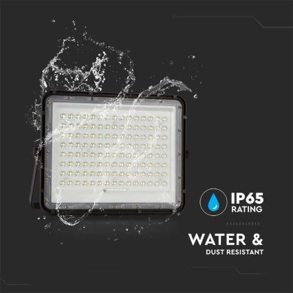 Projecteur solaire d'extérieur LED/20W/3,2V 6400K noir IP65 + télécommande