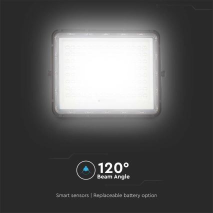 Projecteur solaire d'extérieur LED/20W/3,2V 6400K noir IP65 + télécommande