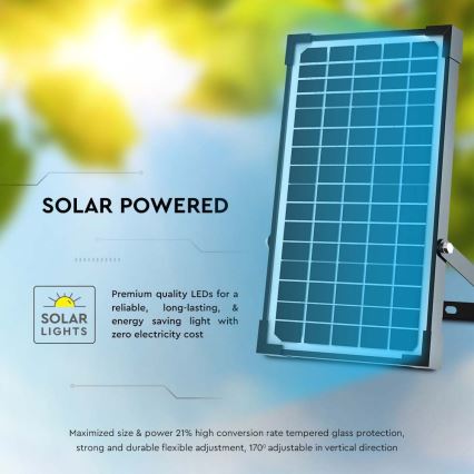 Projecteur solaire LED avec capteur LED/30W/6,4V 4000K 6000 mAh + télécommande
