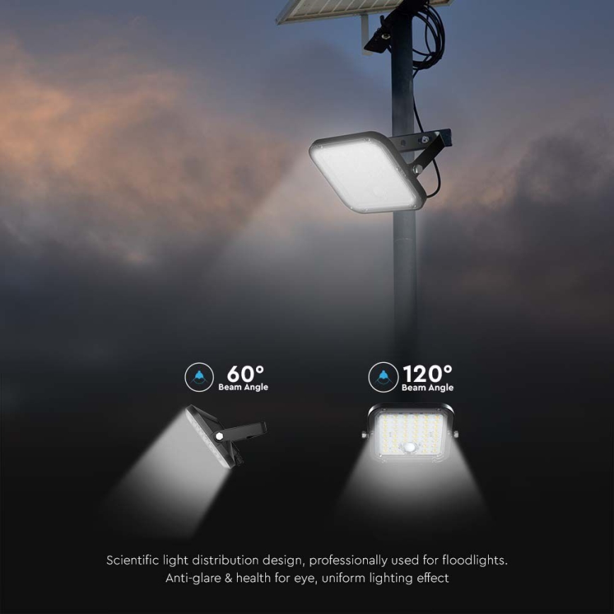 Projecteur solaire LED avec capteur LED/30W/6,4V 4000K 6000 mAh + télécommande