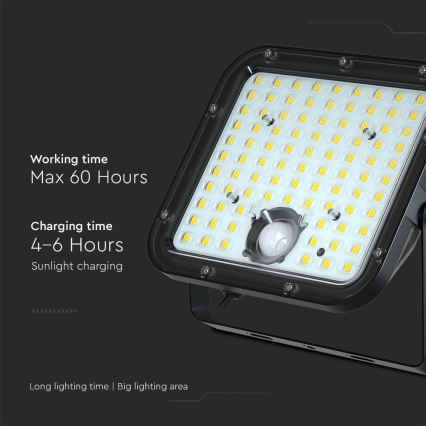 Projecteur solaire LED avec capteur LED/30W/6,4V 4000K 6000 mAh + télécommande