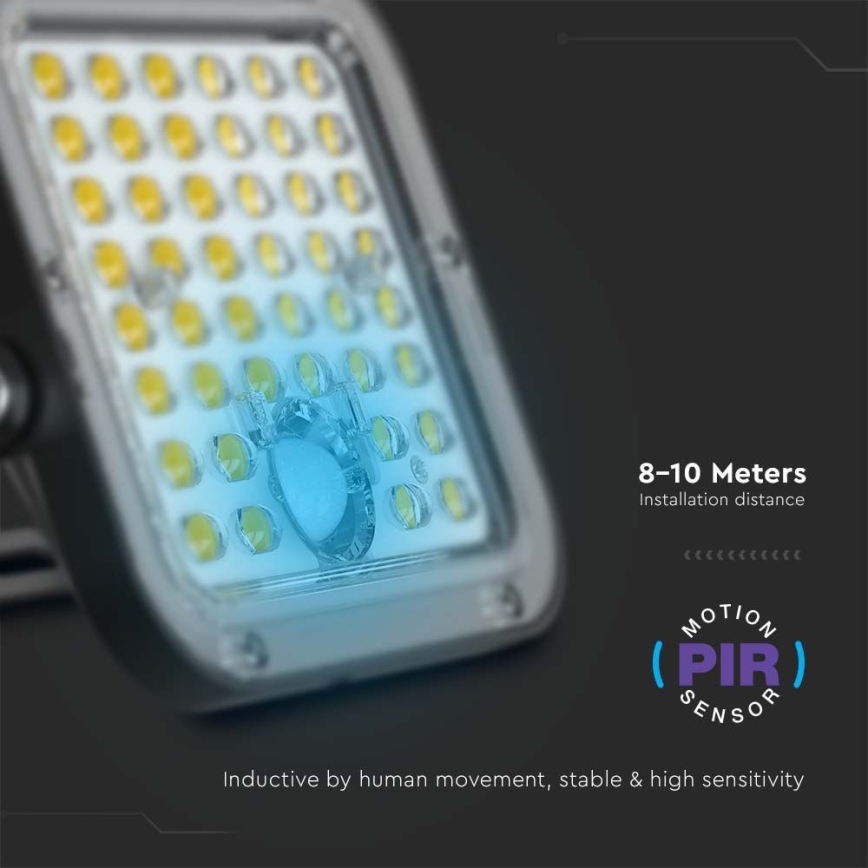 Projecteur solaire LED avec détecteur LED/30W/6,4V 6400K 6000 mAh + télécommande