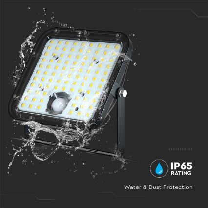 Projecteur solaire LED avec détecteur LED/30W/6,4V 6400K 6000 mAh + télécommande