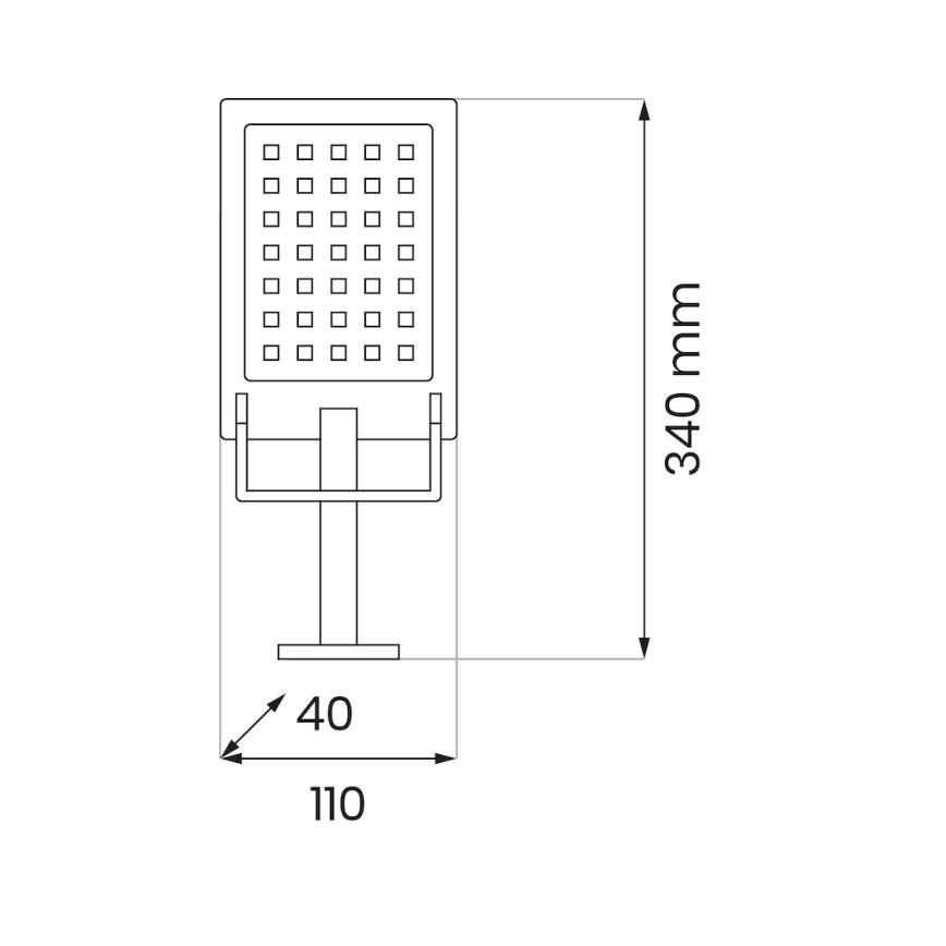 Projecteur solaire LED ADIK avec détecteur 1,2W/3,7V 1200 mAh 6500K IP44