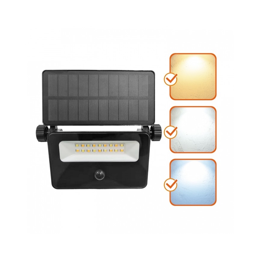 Projecteur solaire LED avec capteur NCS G2 LED/10W/3,7V 3000/4000/6500K IP54 1800 mAh