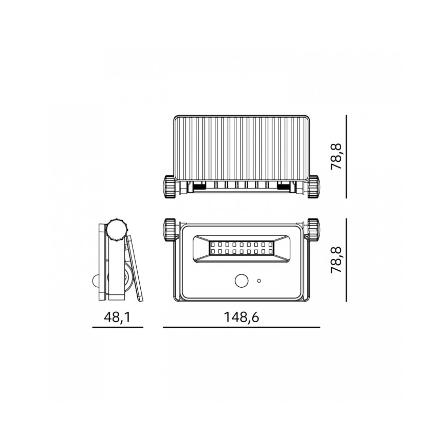 Projecteur solaire LED avec capteur NCS G2 LED/10W/3,7V 3000/4000/6500K IP54 1800 mAh
