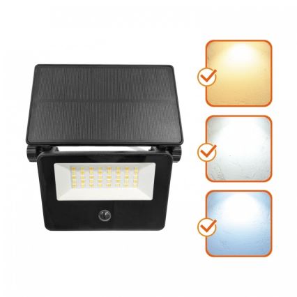Projecteur solaire à LED avec capteur NCS G2 LED/20W/3,7V 3000/4000/6500K IP54 2600 mAh