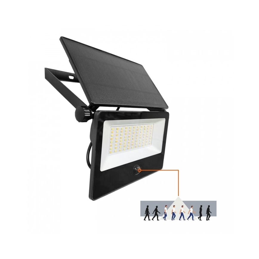 Projecteur solaire LED avec capteur NCS G2, LED 30 W, 3,7 V, 3000/4000/6500 K, IP54, 5200 mAh
