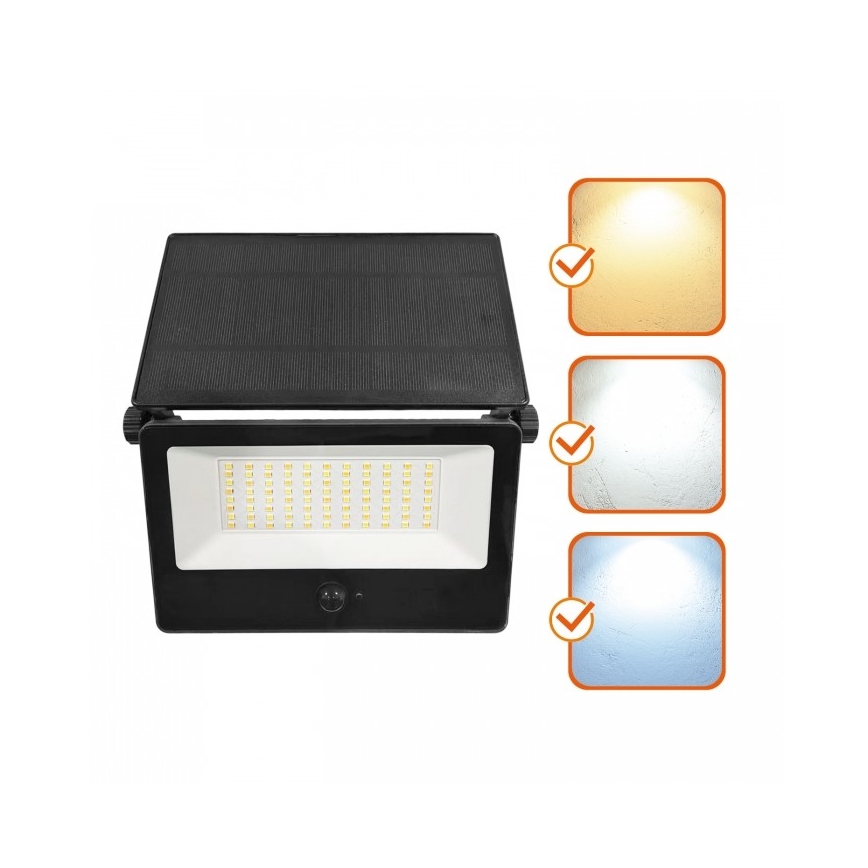 Projecteur solaire LED avec capteur NCS G2, LED 30 W, 3,7 V, 3000/4000/6500 K, IP54, 5200 mAh