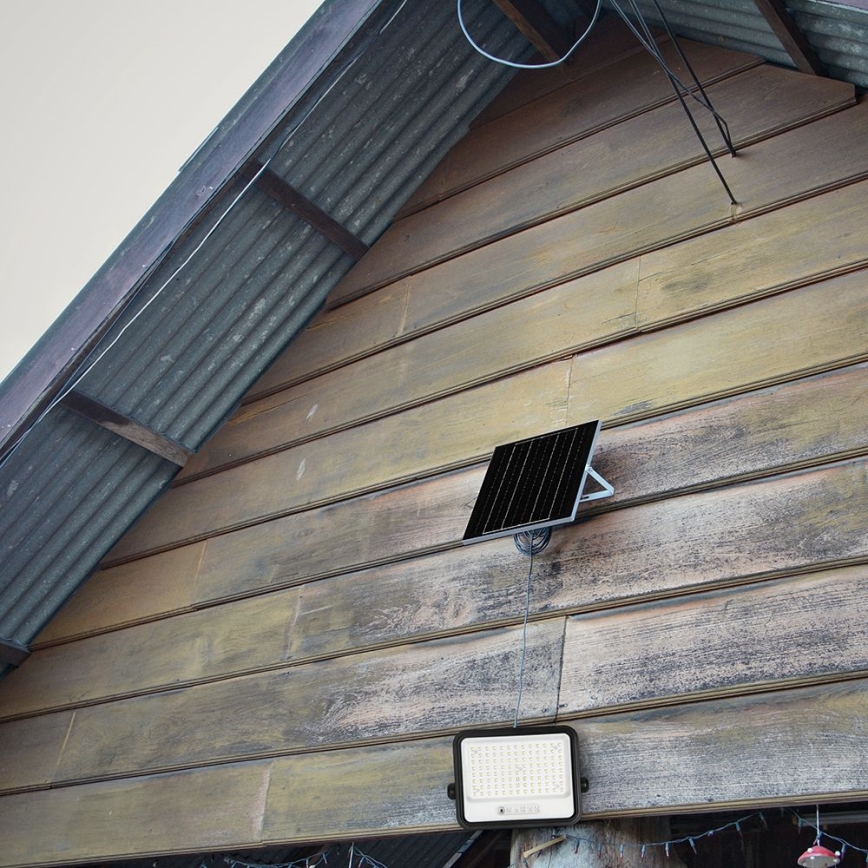 Projecteur solaire LED dimmable/200W/3,2V 2000-8000K IP65 10000 mAh noir + télécommande