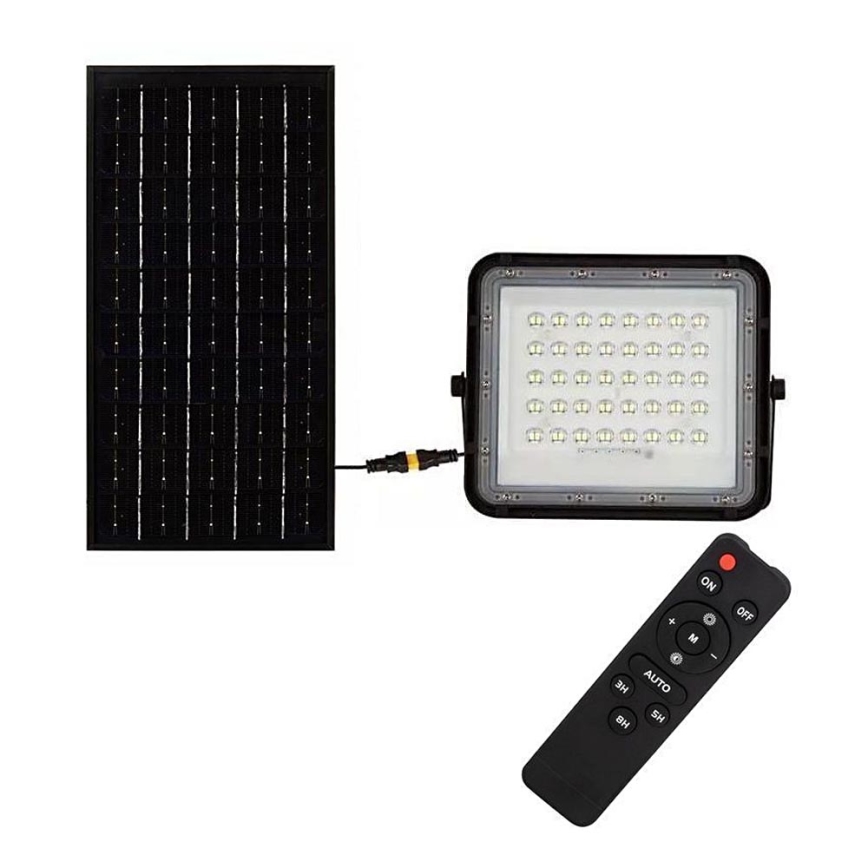 Projecteur solaire LED extérieur à intensité variable LED/10W/3,2V IP65 4000K noir + télécommande