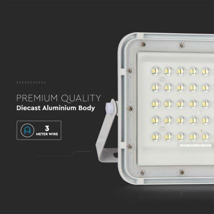 Projecteur solaire LED extérieur à intensité variable LED/10W/3,2V IP65 6400K blanc + télécommande