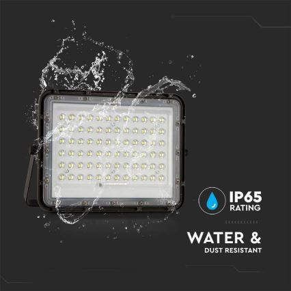 Projecteur solaire LED extérieur à intensité variable LED/15W/3,2V IP65 6400K noir + télécommande