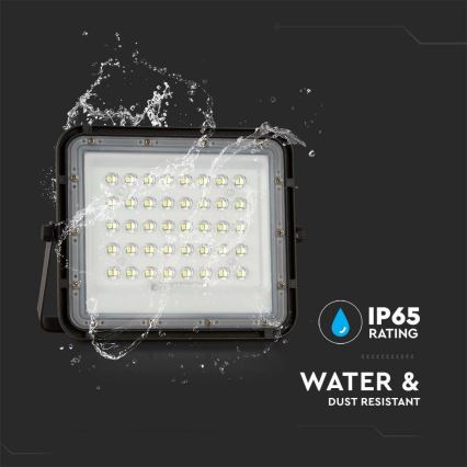 Projecteur solaire LED extérieur à intensité variable LED/6W/3,2V IP65 4000K noir + télécommande