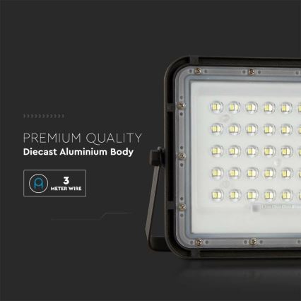 Projecteur solaire LED extérieur à intensité variable LED/6W/3,2V IP65 4000K noir + télécommande