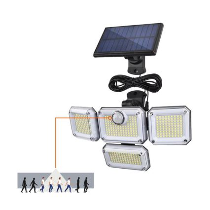 Projecteur solaire LED avec détecteur GLOW LED/2,5W/3,7V 6500K IP44 2400 mAh + télécommande
