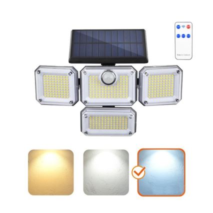 Projecteur solaire LED avec détecteur GLOW LED/2,5W/3,7V 6500K IP44 2400 mAh + télécommande