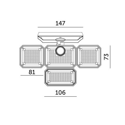 Projecteur solaire LED avec détecteur GLOW LED/2,5W/3,7V 6500K IP44 2400 mAh + télécommande