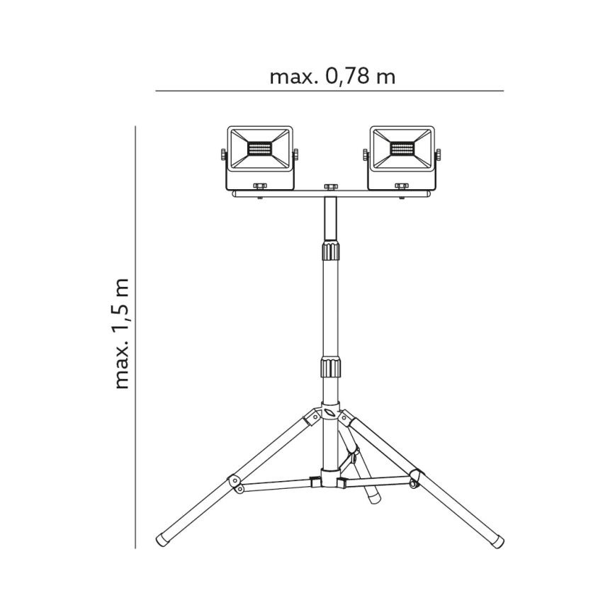 Projecteur sur pied 2xLED/50W/230V IP65