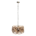PTMD - Lustre à chaîne YENA 1xE27/40W/230V Ø 57 cm rotin