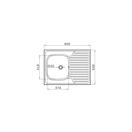 Pyramis 101041501 - Évier de cuisine CORE 80x60 cm satiné